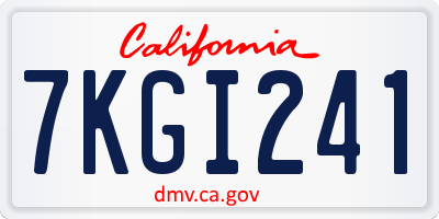 CA license plate 7KGI241