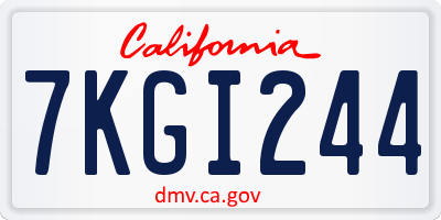 CA license plate 7KGI244