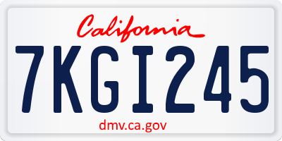 CA license plate 7KGI245