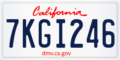 CA license plate 7KGI246