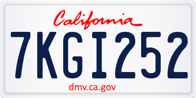 CA license plate 7KGI252