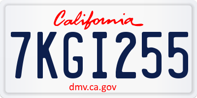 CA license plate 7KGI255