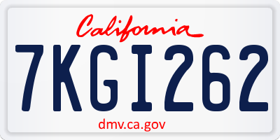 CA license plate 7KGI262