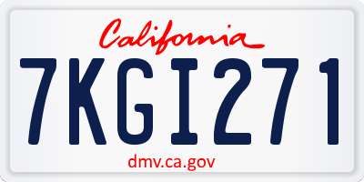 CA license plate 7KGI271