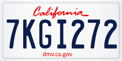 CA license plate 7KGI272