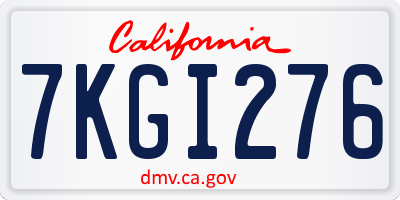 CA license plate 7KGI276