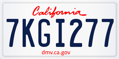 CA license plate 7KGI277