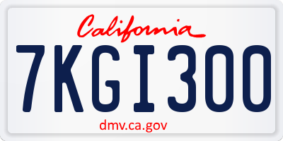 CA license plate 7KGI300