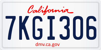 CA license plate 7KGI306