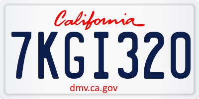 CA license plate 7KGI320