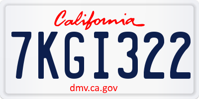CA license plate 7KGI322
