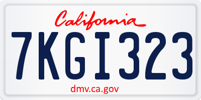 CA license plate 7KGI323