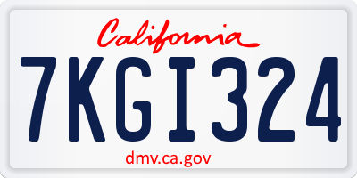 CA license plate 7KGI324