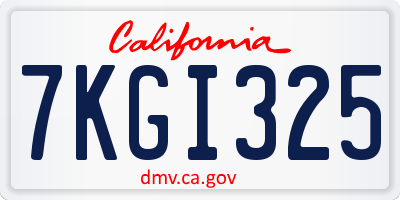 CA license plate 7KGI325