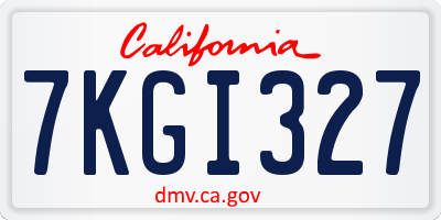 CA license plate 7KGI327
