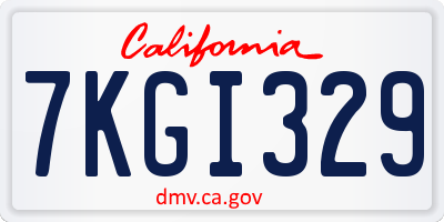CA license plate 7KGI329