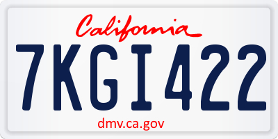 CA license plate 7KGI422