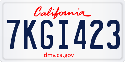 CA license plate 7KGI423