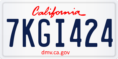 CA license plate 7KGI424