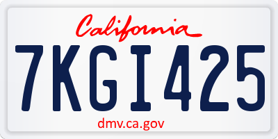 CA license plate 7KGI425