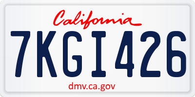 CA license plate 7KGI426