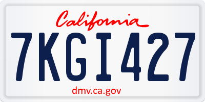 CA license plate 7KGI427