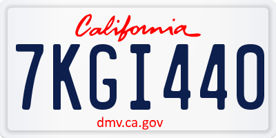 CA license plate 7KGI440