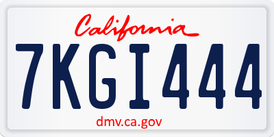 CA license plate 7KGI444