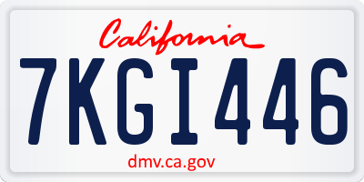 CA license plate 7KGI446