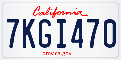 CA license plate 7KGI470