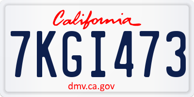 CA license plate 7KGI473
