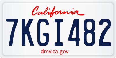 CA license plate 7KGI482