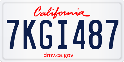 CA license plate 7KGI487