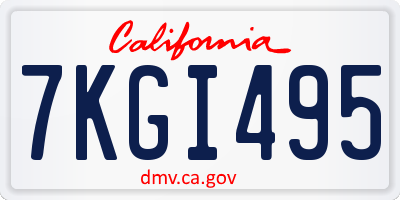 CA license plate 7KGI495
