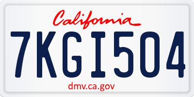 CA license plate 7KGI504