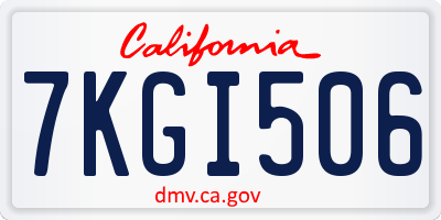 CA license plate 7KGI506