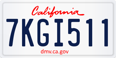 CA license plate 7KGI511