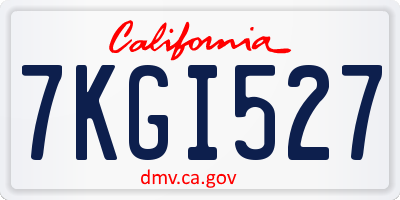CA license plate 7KGI527