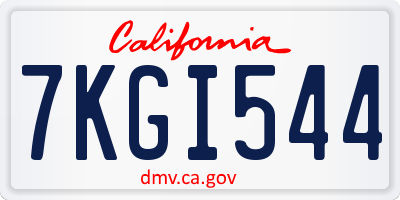 CA license plate 7KGI544