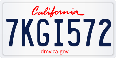 CA license plate 7KGI572