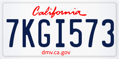 CA license plate 7KGI573