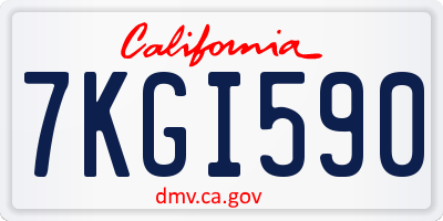 CA license plate 7KGI590