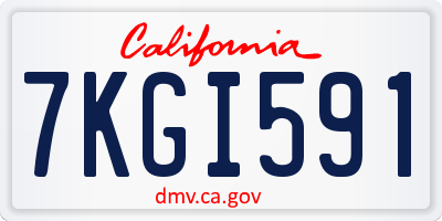 CA license plate 7KGI591