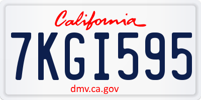 CA license plate 7KGI595