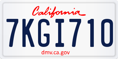 CA license plate 7KGI710