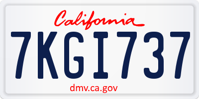 CA license plate 7KGI737