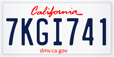 CA license plate 7KGI741