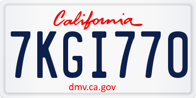 CA license plate 7KGI770