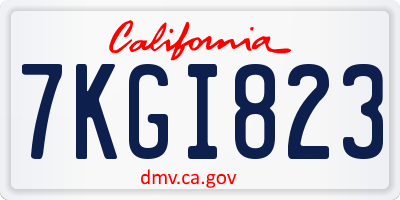 CA license plate 7KGI823