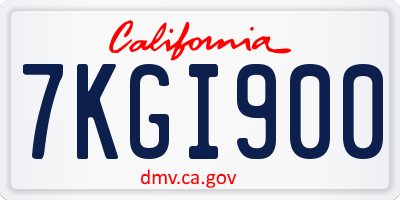 CA license plate 7KGI900